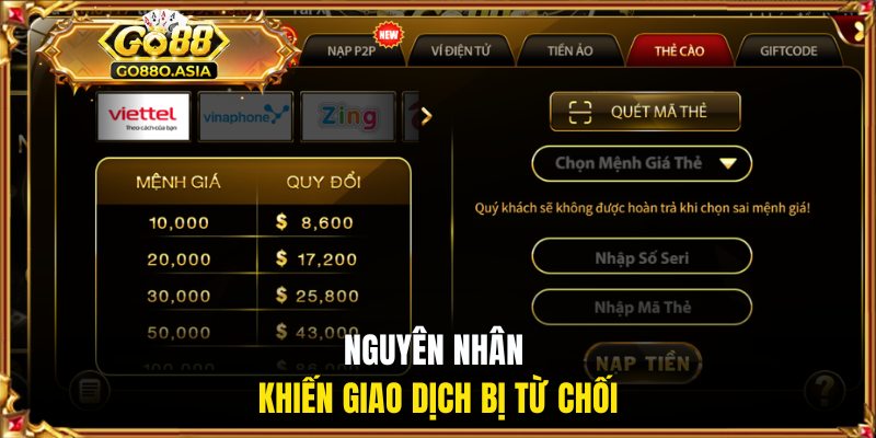 Nguyên nhân khiến giao dịch bị hủy bỏ